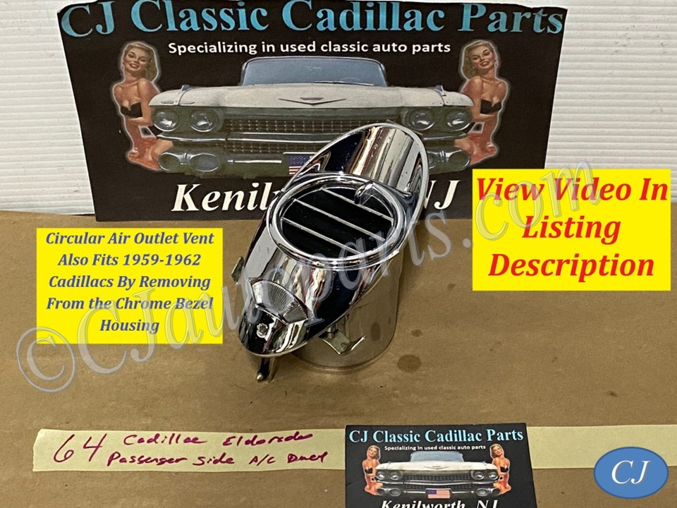 OEM 1963 1964 Cadillac Deville Eldorado Fleetwood RIGHT A/C AIR CONDITIONING HEATER DASH VENT DUCT #3512893/#1479589